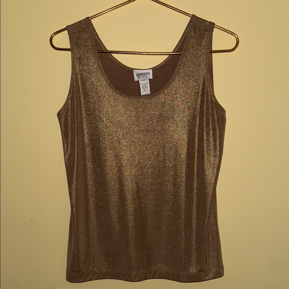 Chico's Travelers Metallic Tank Top - Size 1